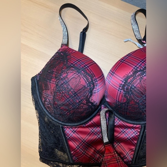 2 pc Victoria’s Secret Bombshell Add 2 Cups Rhinestone corset +matching … - Picture 2 of 10